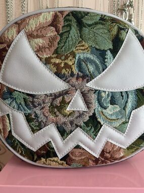 Floral Tapestry Jack-O'-Lantern Crossbody Bag love pain and stitches